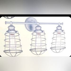 Ajax 3-Light Galvanized Indoor Vanity Light #519728 DESIGN HOUSE